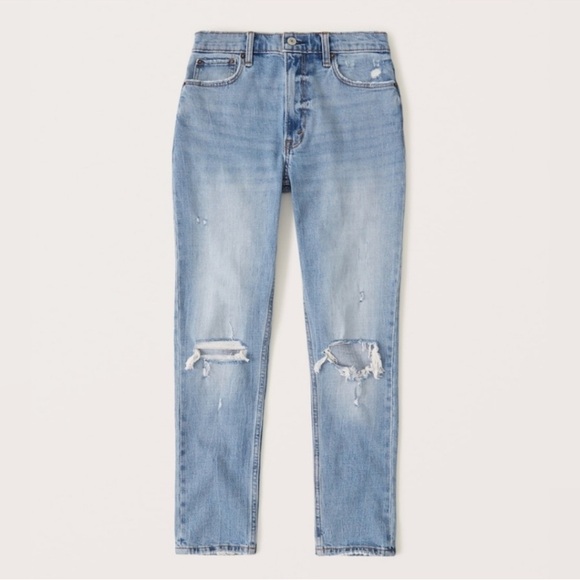 Abercrombie & Fitch The Skinny High Rise Jean CURVE LOVE Ankle Distressed - Picture 1 of 12